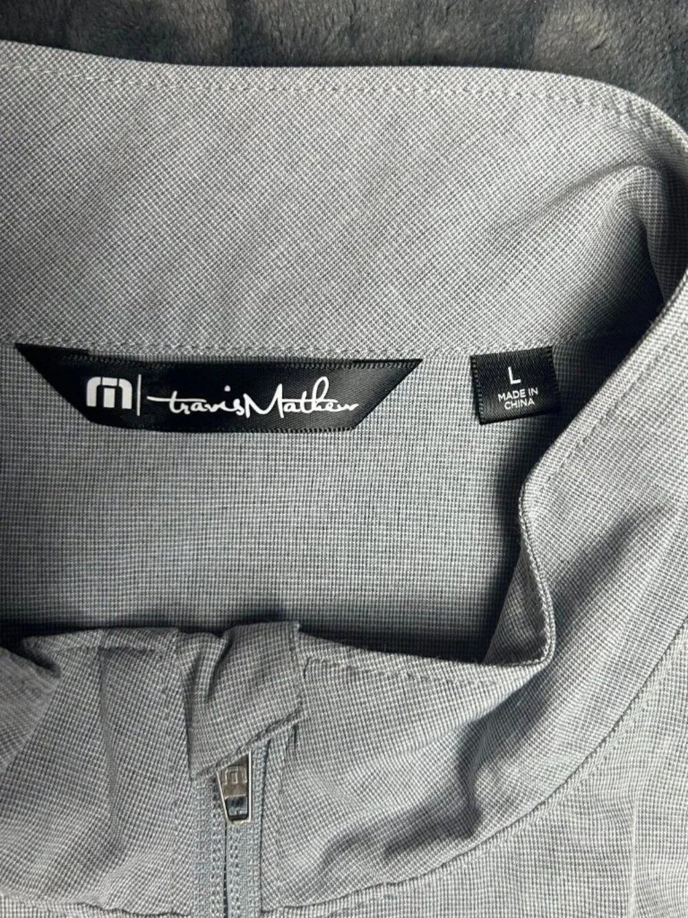 Travis mathew Lightweight Zip Jacket L Light Gray Polyester Blend